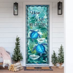 Personalized Couple Turtle Door Cover