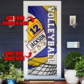 Personalized Born To Play Volleyball Door Cover