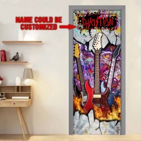 Personalized Electric Guitar. Rockin' Life Door Cover