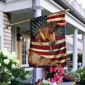 Home Is Where The Horse Is. American Horse Flag