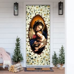 White Lily Of The Blessed Trinity Door Cover