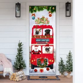 Pugs Christmas Bus Door Cover