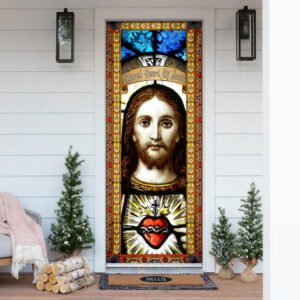 Sacred Heart Of Jesus. Christian Door Cover