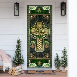 Irish Celtic Claddagh Cross Door Cover