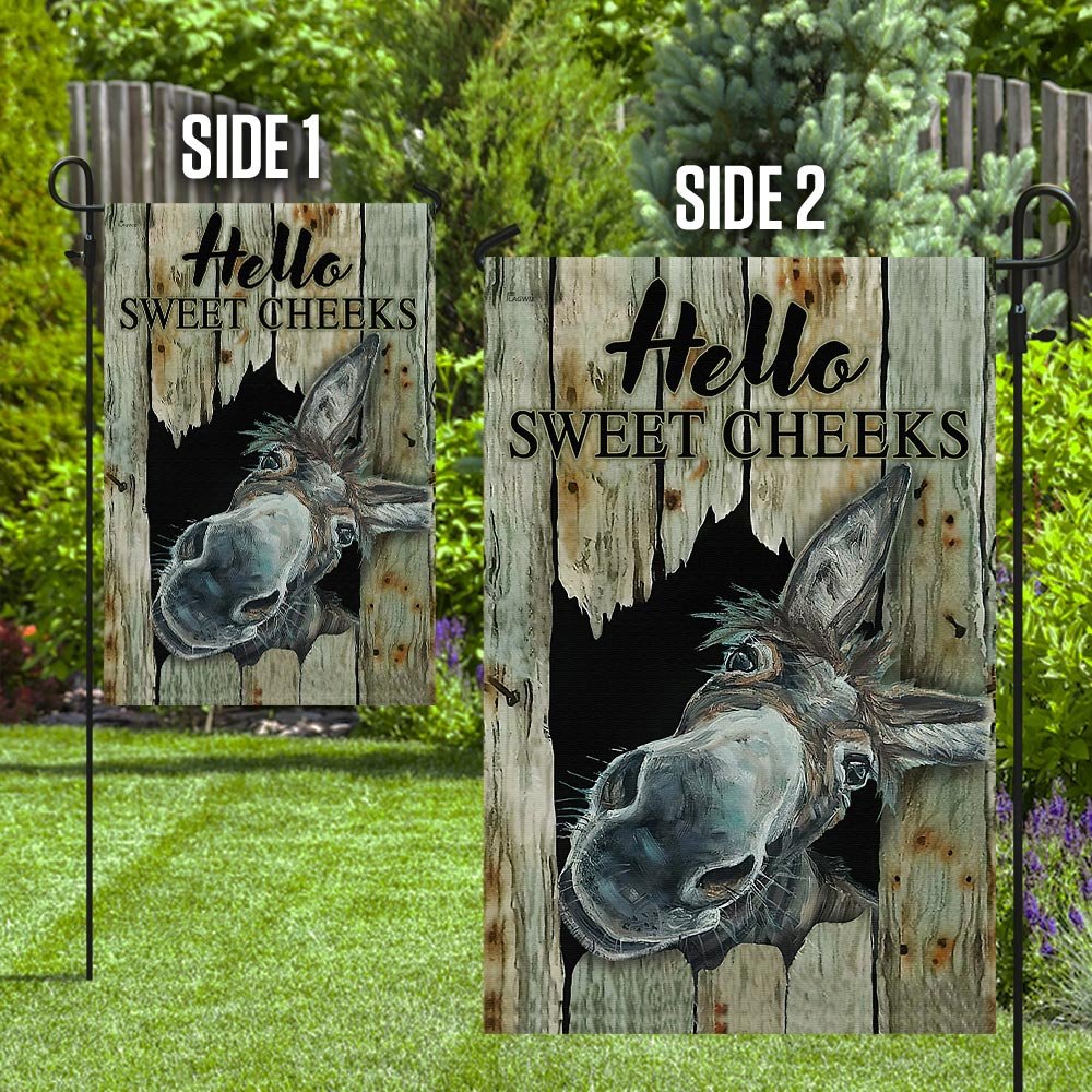 Details about   Hello Sweet Cheeks Donkey House Flag Garden Flag US 