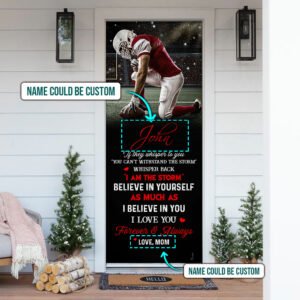 Personalized To My Boy, Believe In Yourself, Football Door Cover