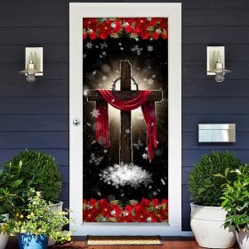 Holy Cross On Snow Door Cover