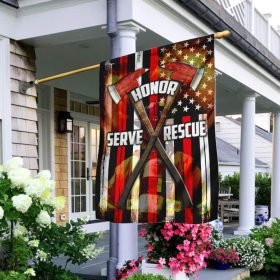 Honor Serve Rescue American Firefighter Flag