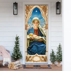 Mary Gives Birth To Jesus Door Cover