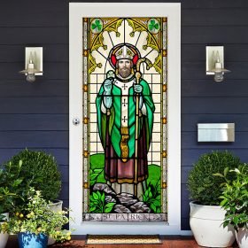 Patron Saint Of Ireland Stained Glass Door Cover