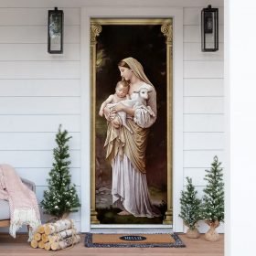 Mother Mary And Jesus Door Cover