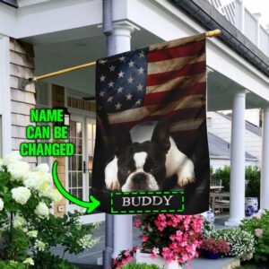Personalized Boston Terrier American Flag