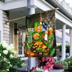 Happy St. Patrick's Day Irish American Leprechaun v2 Flag