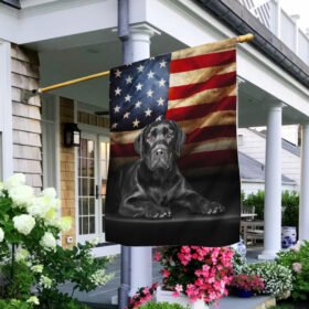 Black Labrador American Flag