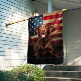 Chocolate Labrador American Wrapped in Glory Flag