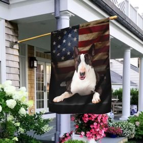 Bull Terrier American Flag