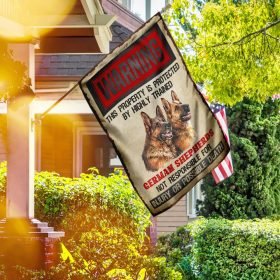 Warning This Property Is Protected  By Highly Trained German Shepherds Flag
