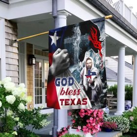 Jesus Saves God Bless Texas Flag