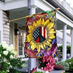 Imagine All The People Living Life In Peace American Sunflower Flag