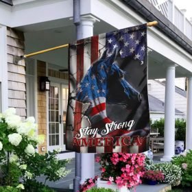 Stay Strong America Patriotic Horse Flag