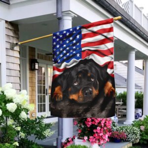 Rottweiler. American Patriot Flag