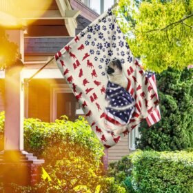 Pug Dog American Flag