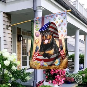 Happy Easter Rottweiler American Flag