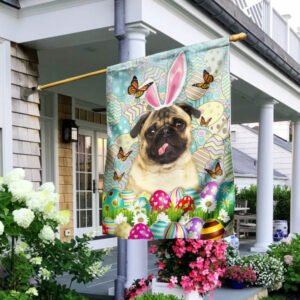 Pug Dog Happy Easter Flag