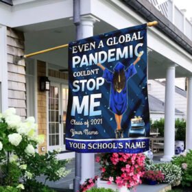 Personalized Custom Graduation Flag Flagwix™ Even A Global Pandemic Couldn’t Stop Me. Class Of 2021 Black Woman Flag