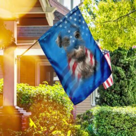 Schnauzer Dog American Flag