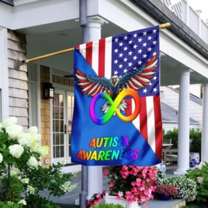 Autistic Pride Infinity American Eagle Flag