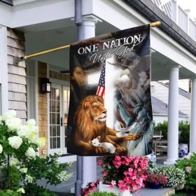 Lion and Lamb One Nation Under God Flag
