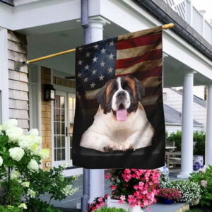 Saint Bernard American Flag