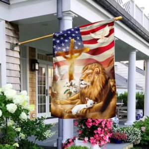 Jesus Christ Lion And Lamb Flag
