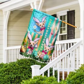 Here Comes The Bunny Easter Chihuahua Flag
