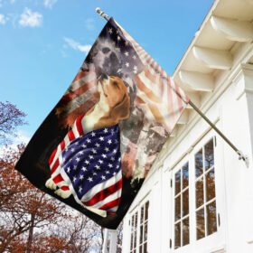 Patriotic Beagle With Mount Rushmore Flag