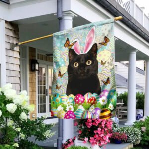 Black Cat Happy Easter Flag