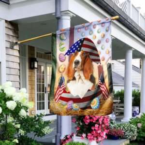 Happy Easter Basset Hound American Flag