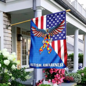 American Eagle Autism Awareness Flag