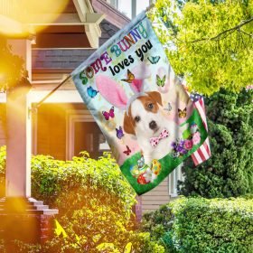 Jack Russell Terrier Easter Some Bunny Loves You Flag