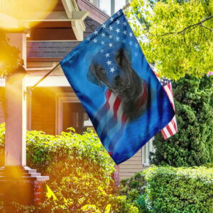 Black Labrador Dog Stars & Stripes Flag