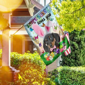 Dachshund Easter Some Bunny Loves You Flag