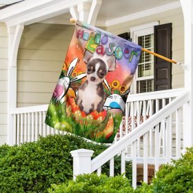 Chihuahua. Happy Easter Flag