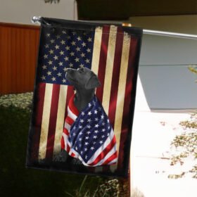 Black Labrador Retriever American Patriot Flag