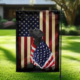 Black Labrador Retriever American Patriot Flag