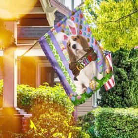 Puppy Beagle. Happy Easter American Flag