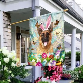 German Shepherd Dog Happy Easter Flag