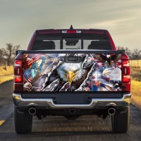 God Bless America Eagle Truck Tailgate Decal Sticker Wrap
