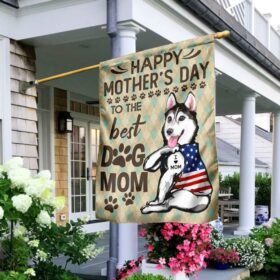 Husky Happy Mother's Day To The Best Dog Mom Flag