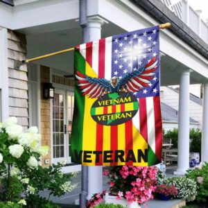 Vietnam Veteran Jesus Cross American US Flag